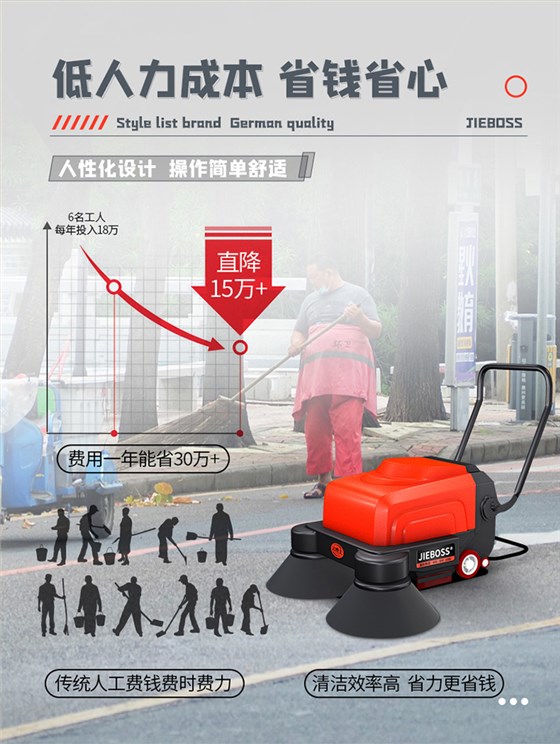 潔博士多功能電動(dòng)手推式掃地機1150